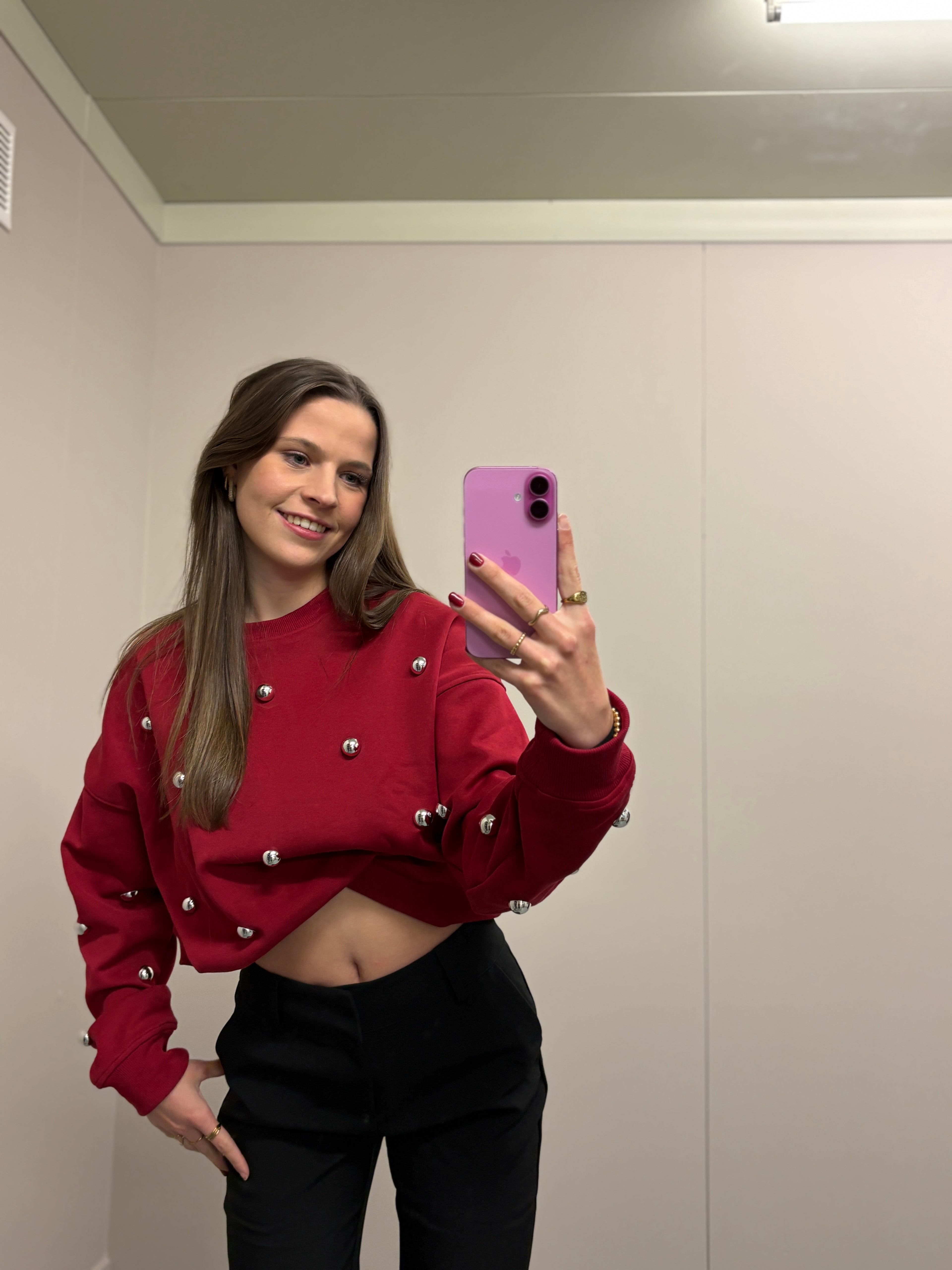 The Studded sweater - Rood