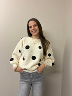 Polkadots trui - beige