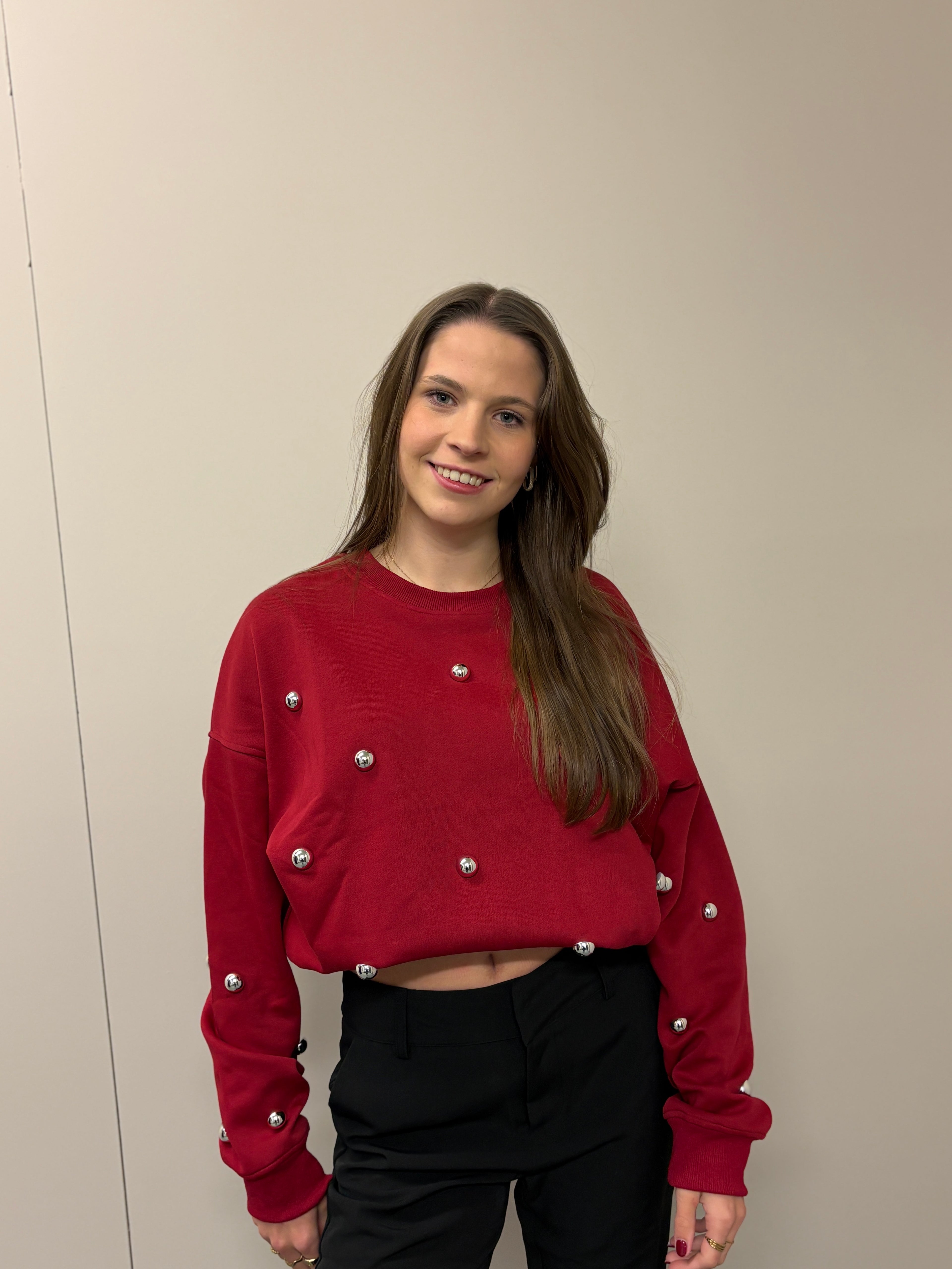 The Studded sweater - Rood