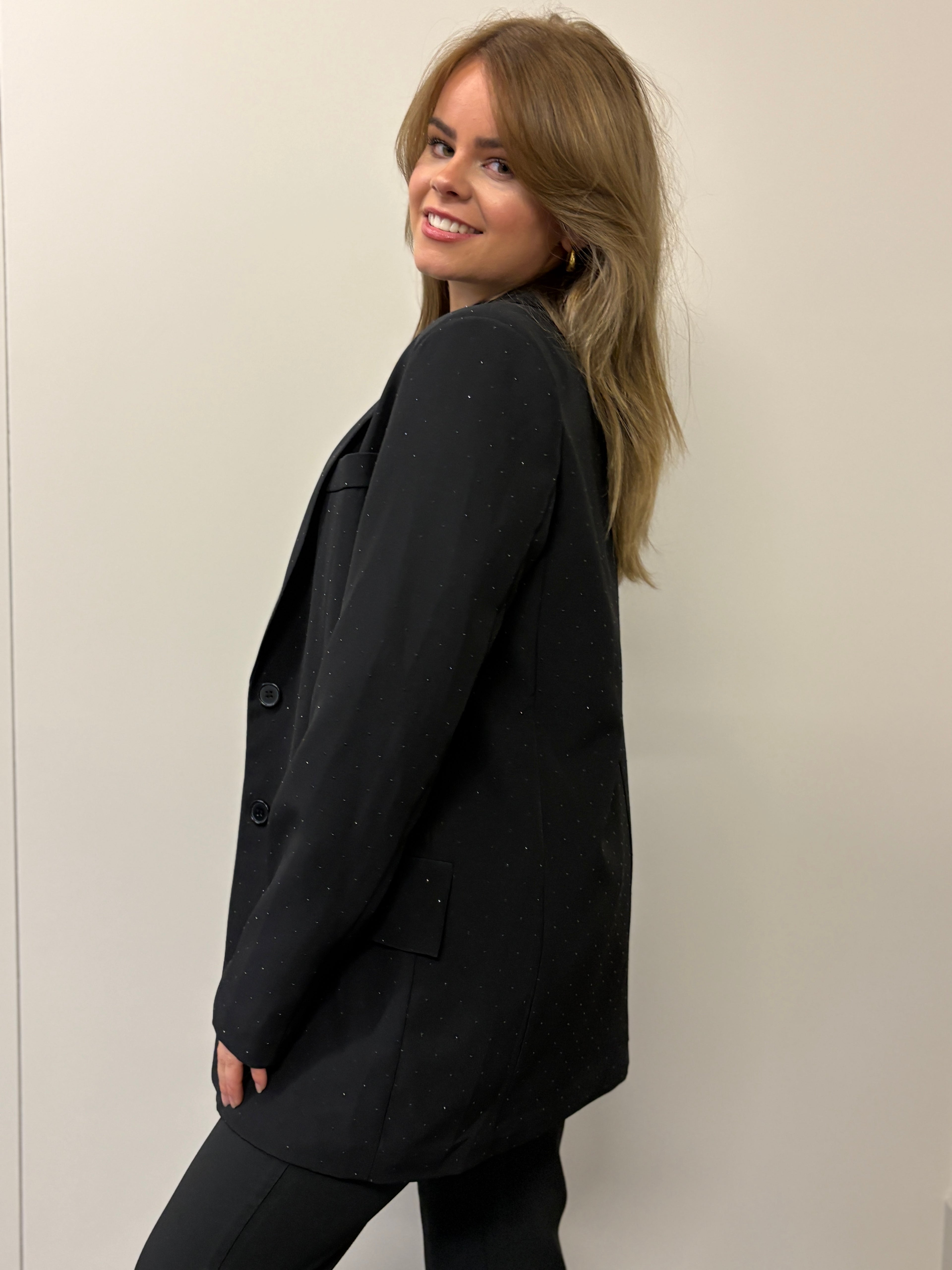 Glitter blazer - Zwart