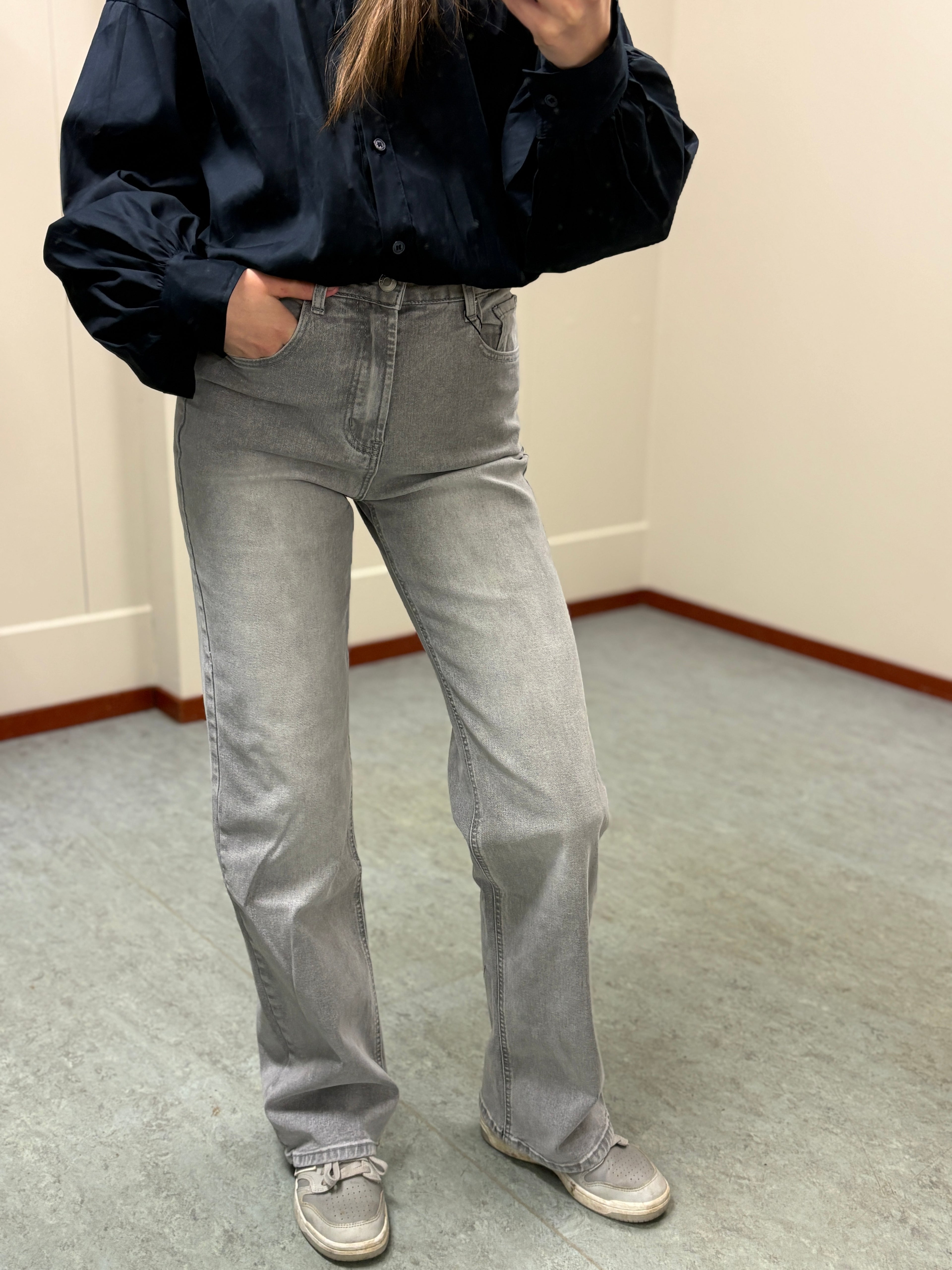 High waist jeans - Grijs