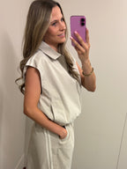 Top met rits - Beige