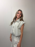 Top met rits - Beige