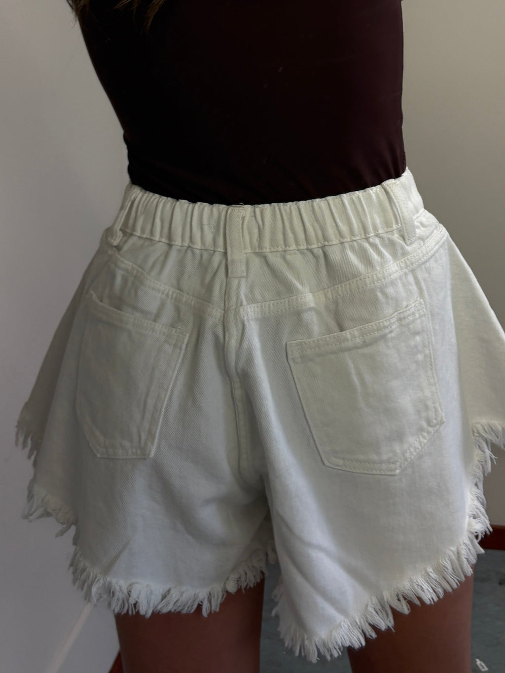 Denim short - Wit