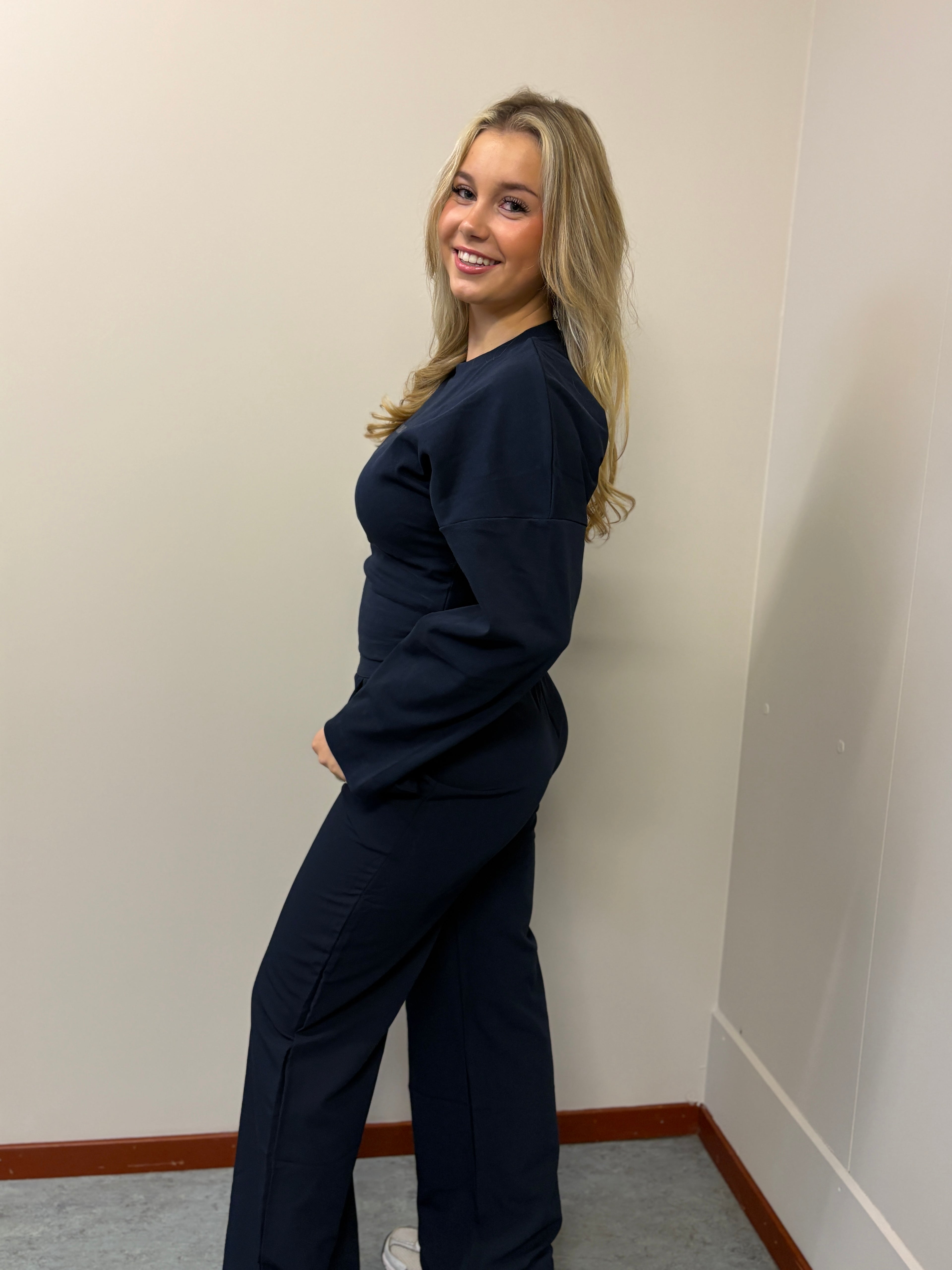 Redefined wide leg broek - Navy