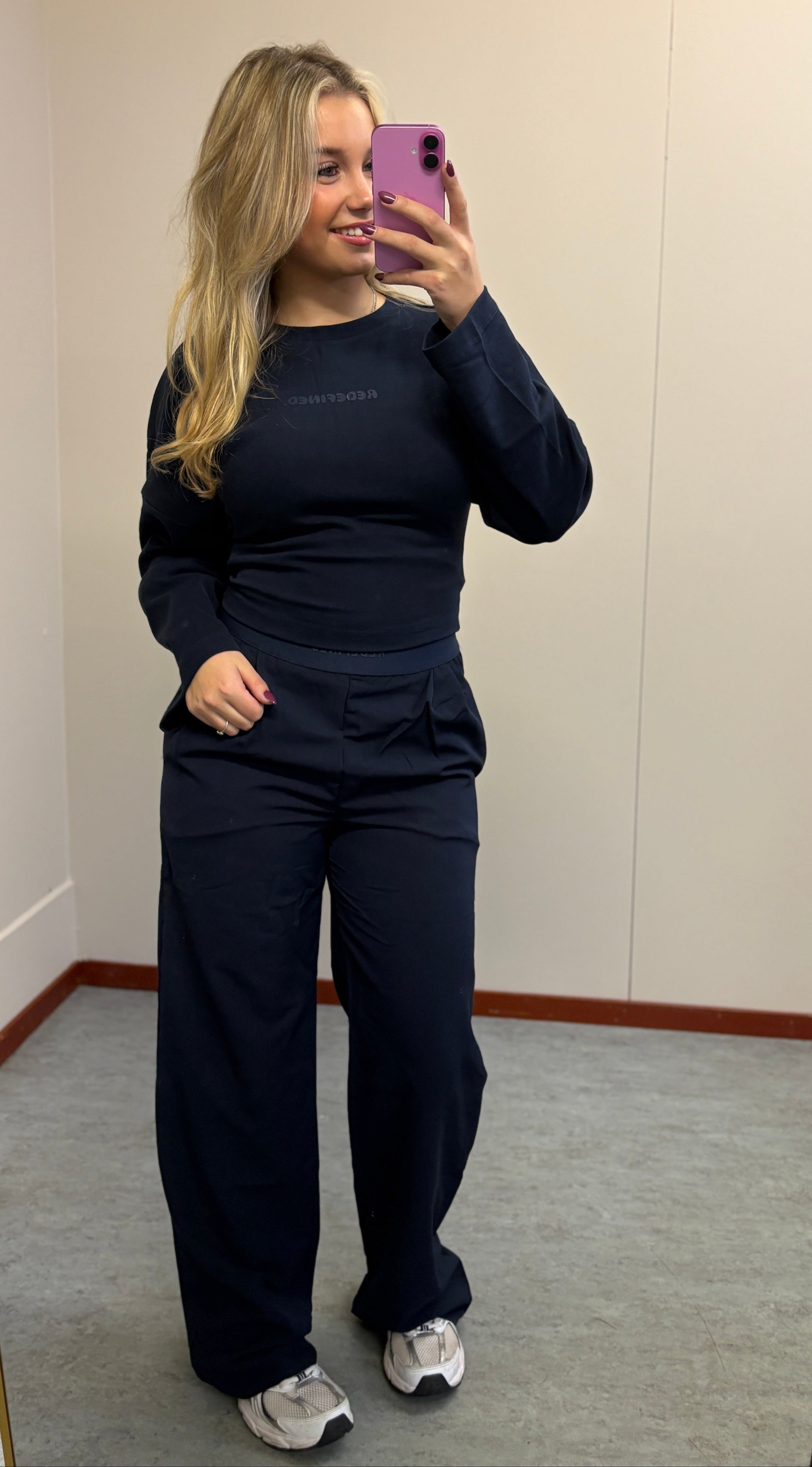 Redefined wide leg broek - Navy