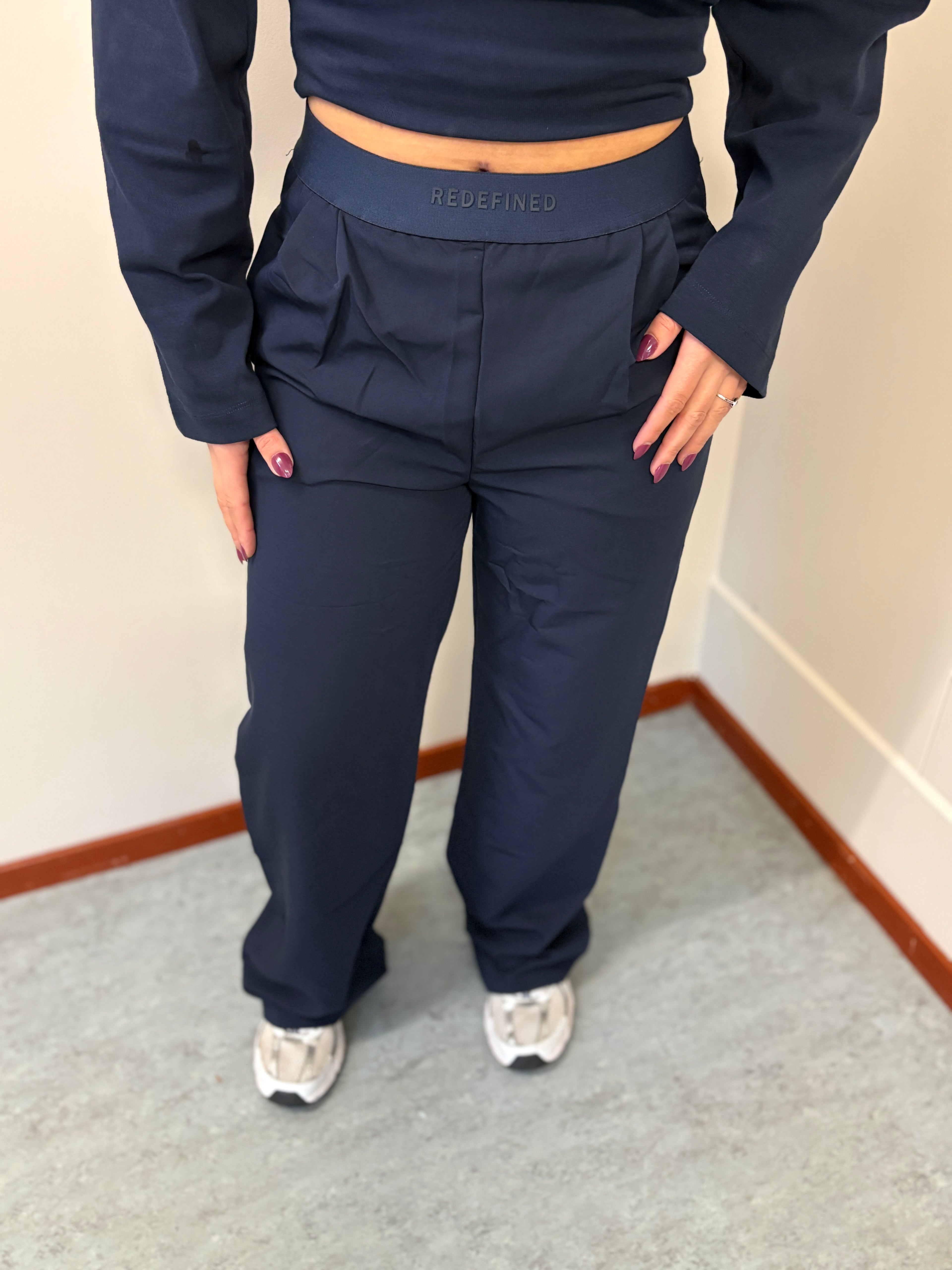Redefined wide leg broek - Navy